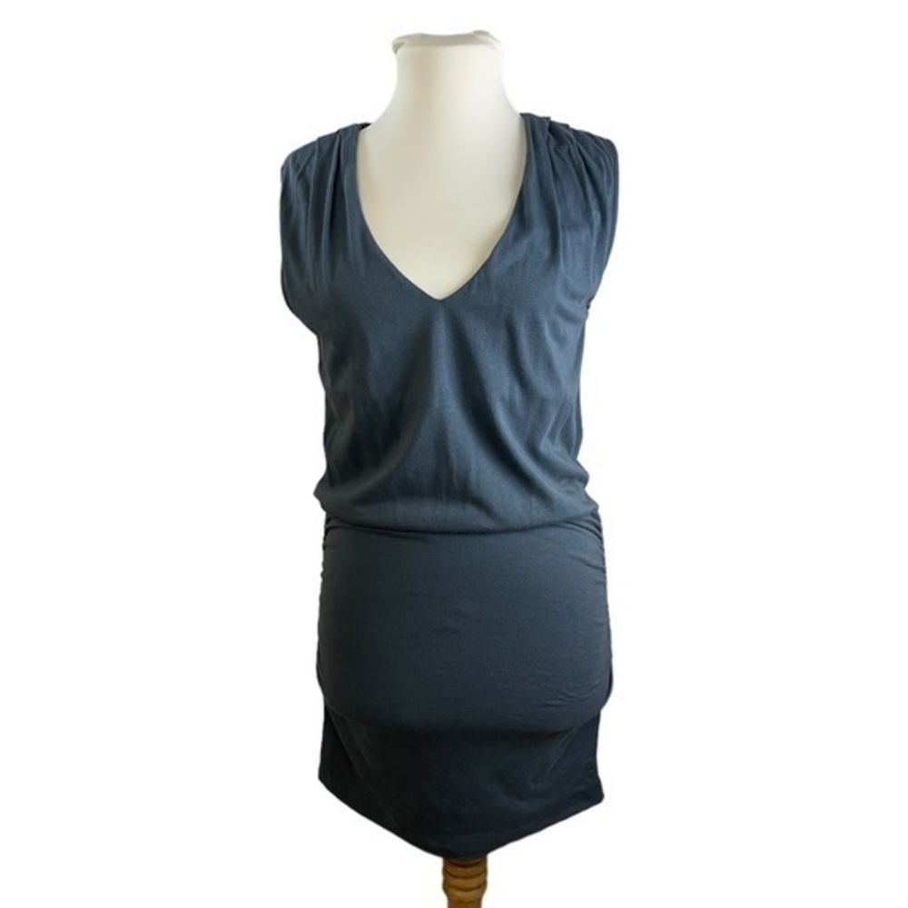 Monrow Revolve Blue Soft Stretch Ruched Mini Dress S NWOT ⭐️